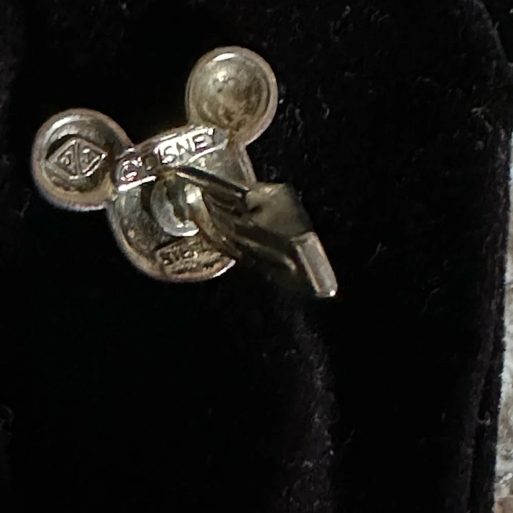 VINTAGE DISNEY MICKEY MOUSE CUFFLINKS SIGNED JUDITH JACK STERLING & MARCASITE